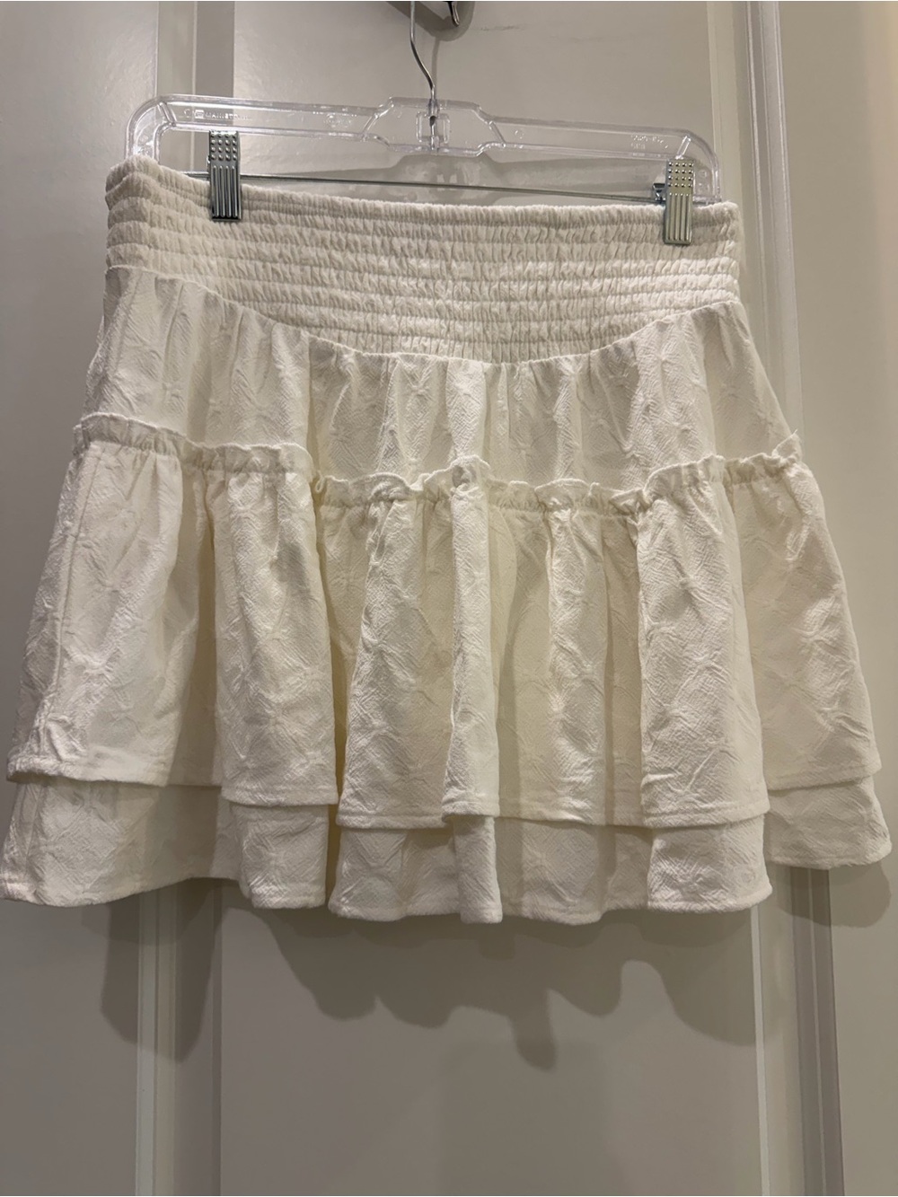 Sienna Sky White Linen Blend Tiered Ruffle Mini Skort M Cottagecore